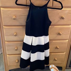 Black and white striped dress